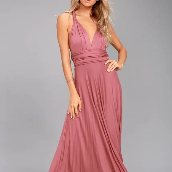 dusty rose bridesmaid dresses modest BABARONI V-neck Spaghetti Straps Bridesmaid Dress With Slit Dusty Rose, Dusty Rose / US0